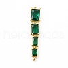 Brass Pave Cubic Zirconia Connector Charms KK-G458-01G-02-1