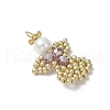 Glass Seed Beaded Angel Pendants PALLOY-MZ00652-03-3