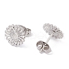 304 Stainless Steel Sunflower Stud Earrings for Women EJEW-G338-05P-2