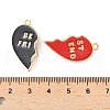 Alloy Red and Black Enamel Split Pendants PALLOY-V006-04G-3