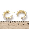 Flower Brass ABS Imitation Pearl Stud Earrings EJEW-M082-05G-3