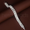 Square Alloy Rhinestone Cup Chain Bracelets for Women WG1D83C-06-1