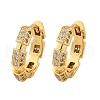 Brass Micro Pave Clear Cubic Zirconia Hoop Earrings EJEW-R025-17G-4