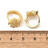 Flower Brass Hoop Earrings EJEW-S256-01B-G-5