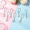 Handmade Polymer Clay Paw Print Charm Mobile Straps HJEW-JM03345-1