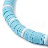 3Pcs 3 Styles Flat Round Handmade Polymer Clay Heishi Beaded Stretch Bracelets BJEW-JB11715-6