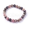 Natural Rhodonite Beads Stretch Bracelets X-BJEW-F380-01-B16-2