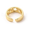 Rack Plating Brass Hollow Star Cuff Rings for Women RJEW-C050-14G-3