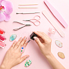 CHGCRAFT 5Pcs 5 Colors Adjustable Resin Platette Rings RJEW-CA0001-07-6
