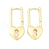 Brass Lock Hoop Earrings EJEW-Z121-03G-4