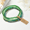 4Pcs Faceted Electroplated Glass Round Beaded Stretch Bracelet Set for Women WGB8DC2-05-1