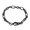 Unisex 304 Stainless Steel Figaro Chain Bracelets BJEW-H541-06A-EB-1