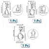 Anti-Tarnish   3Pcs 3 Styles Rhodium Plated 925 Sterling Silver Pendant Cabochon Settings with Prongs Mounting STER-PH0001-38-2
