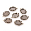 Tibetan Style Pendant Cabochon Settings TIBEP-R099-AB-FF-1