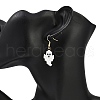 Halloween Theme Ghost Handmade Glass Seed Beaded Dangle Earrings EJEW-MZ00478-3