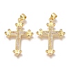 Brass Micro Pave Clear Cubic Zirconia Pendants ZIRC-O038-07G-1
