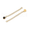 Ion Plating(IP) 316 Surgical Stainless Steel Curb Chain Extender with Gemstone Round Charm STAS-A097-01G-3