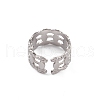 304 Stainless Steel Horse Eye Open Cuff Ring for Women RJEW-G285-02P-3