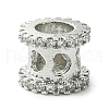 Rack Plating Brass Micro Pave Clear Cubic Zirconia European Beads KK-G501-07P-1