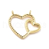 Brass Micro Pave Clear Cubic Zirconia Connector Charms KK-H434-03G-2