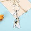 WEWAYSMILE Dog Keychain Car Keychain Pet Pendant Key-Ring Lovely Dog Key-ring Portable Metal Keychain Gift for Pet Lover Birthday Puppy Theme Party Supplies (Terrier) JX803A-7