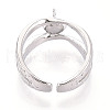 Brass Cuff Ring Settings KK-T076-39G-3