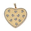 Brass Micro Pave Clear Cubic Zirconia Pendants KK-U076-20G-1