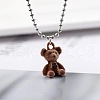 Flocking Bear Alloy Pendant Ball Chain Necklaces FS-WG62F8A-01-1