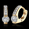 Brass Cubic Zirconia Hoop Earrings EJEW-BB31691-2
