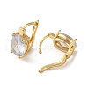Golden Brass Micro Pave Cubic Zirconia Hoop Earrings EJEW-C073-05C-G-2