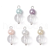 5Pcs Transparent Acrylic Pendants PALLOY-JF03502-1