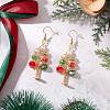 Brass Glass Beads Dangle Earrings EJEW-TA00662-1