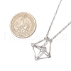 304 Stainless Steel Empty macrame Pouch Pendant Singapore Chain Necklaces NJEW-JN05285-01-4