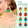  16Pcs 8 Colors Transparent Resin & Walnut Wood Pendants RESI-TA0002-66-18
