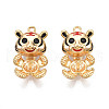 Brass Enamel Peg Bails Pendants KK-N216-368-1