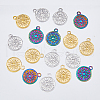 DICOSMETIC 18Pcs 3 Colors 304 Stainless Steel Pendants STAS-DC0013-15-3