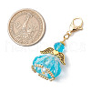 Angel Glass Beaded & Alloy Pendant Decorations HJEW-MZ00190-03-3