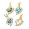 Valentine's Day Brass Micro Pave Clear Cubic Zirconia Pendants KK-C045-34G-1