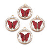 Alloy Rhinestone Pendants X1-PALLOY-S183-001E-RS-1