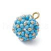 Seed Beads Beaded Charms PALLOY-MZ00314-02-3