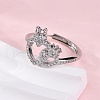 Brass Micro Pave Cubic Zirconia Adjustable Finger Rings for Women RJEW-M099-02P-3