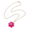 Flower Handmade Glass Seed Beaded Pendant Necklaces NJEW-MZ00096-04-4