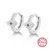 S925 Silver Devil Eye Earrings with Blue Zirconia NJ3923-2-1