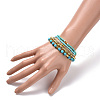 5Pcs 5 Style Synthetic Turquoise(Dyed) & Hematite & Glass Sead Beads Stretch Bracelets Set BJEW-JB07670-03-3