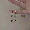 Round Brass Micro Pave Clear Cubic Zirconia Hoop Earrings FS-WGE6AEB-01-1