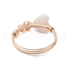 Heart Natural Freshwater Shell Beadsed Ring RJEW-TA00135-4