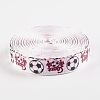 Single Face Word Soccer with Football Printed Polyester Grosgrain Ribbons SRIB-P019-05-1