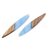 Opaque Resin & Walnut Wood Pendants RESI-S389-015A-C01-2