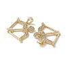 Brass Clear Cubic Zirconia Pendants KK-E068-VA070-2-2