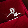 Brass & Cubic Zirconia Cuff Rings WG53F6D-04-1